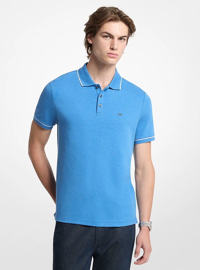 Polo de algod&oacute;n in AZUL VINTAGE JASPEADO | Michael Kors