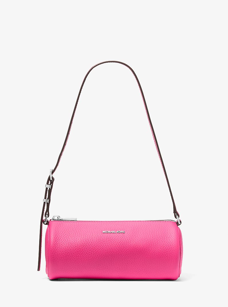 Zylindrische Pochette Izzy Small aus gekrispeltem Leder in HIMBEERE | Michael Kors