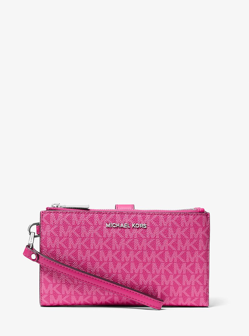Jet Set Large Signature Logo Wristlet in WILD BERRY | Michael Kors