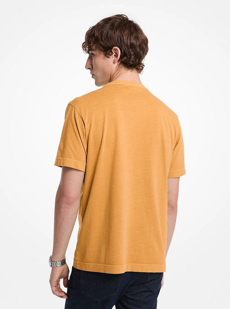 Logo Garment-Dyed Cotton T-Shirt in POP ORANGE | Michael Kors