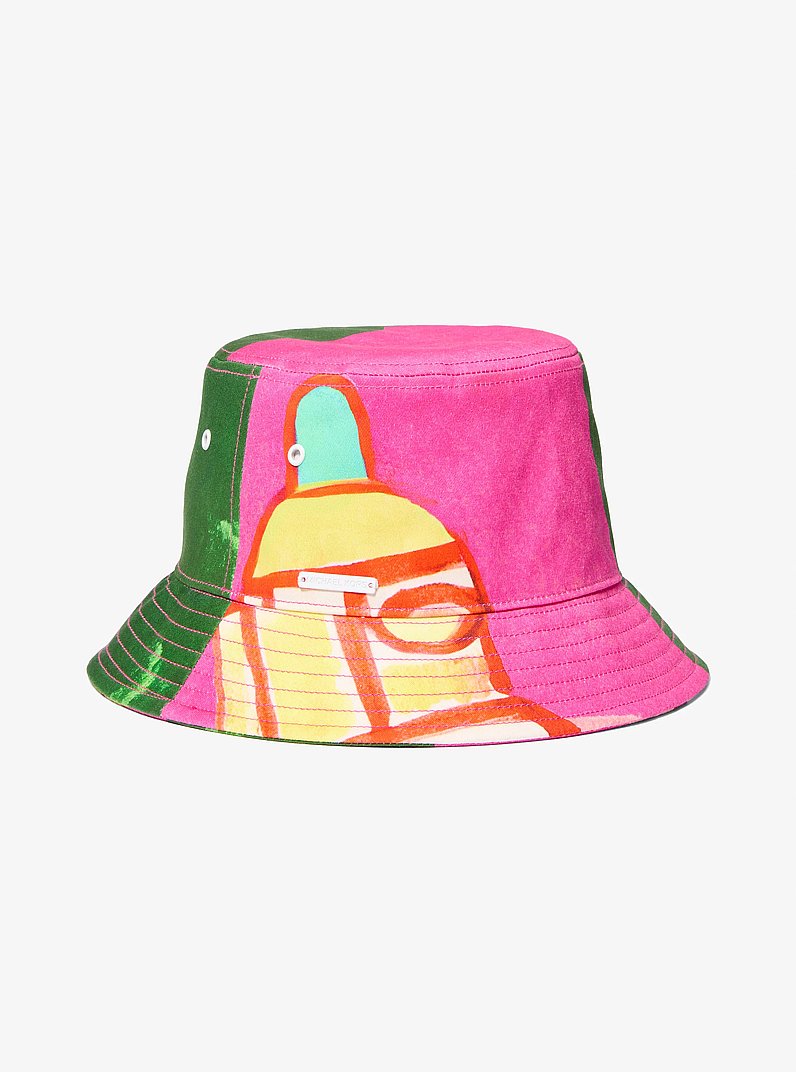 Michael Kors X Christina Zimpel Cotton Twill Bucket Hat in WHITE | Michael Kors