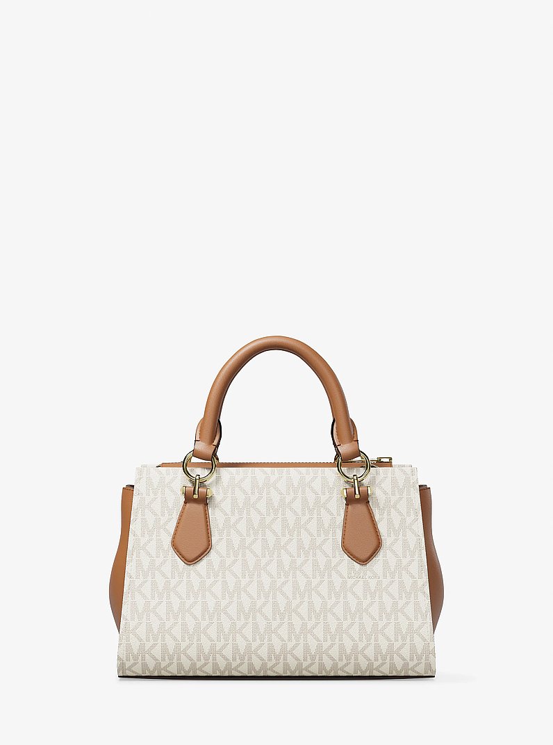 Marilyn Small Signature Logo Messenger Bag in VANILLA | Michael Kors