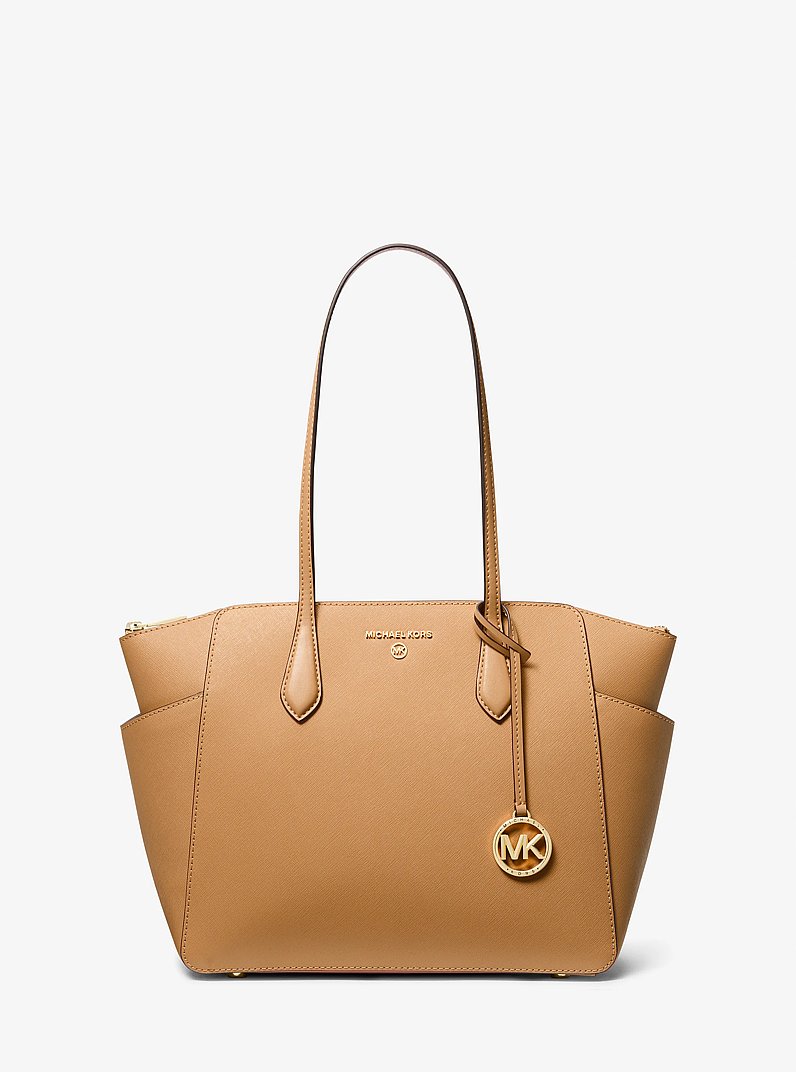 Marilyn Medium Saffiano Leather Tote Bag in PALE PEANUT | Michael Kors