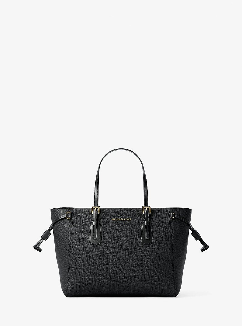 Voyager Extra-Small Saffiano Leather Convertible Crossbody Bag in BLACK | Michael Kors