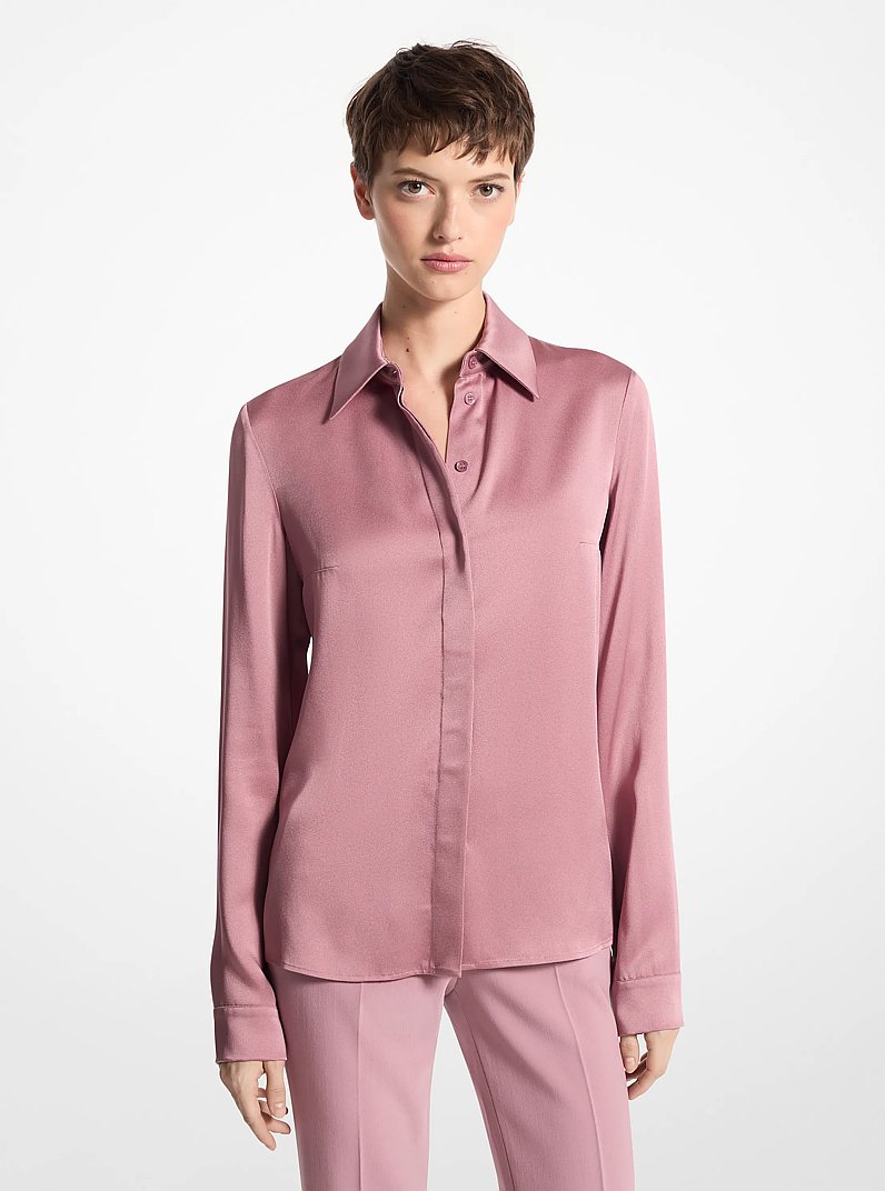 Hansen Charmeuse Shirt in MAUVE | Michael Kors