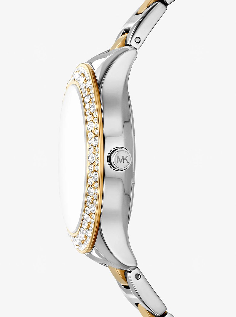 Liliane Pav&eacute; Two-Tone Watch in TWO TONE | Michael Kors