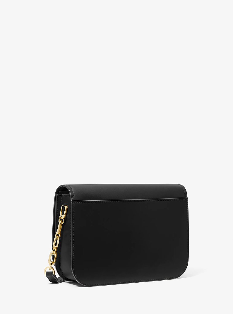 Delancey Medium Leather Messenger Bag in BLACK | Michael Kors