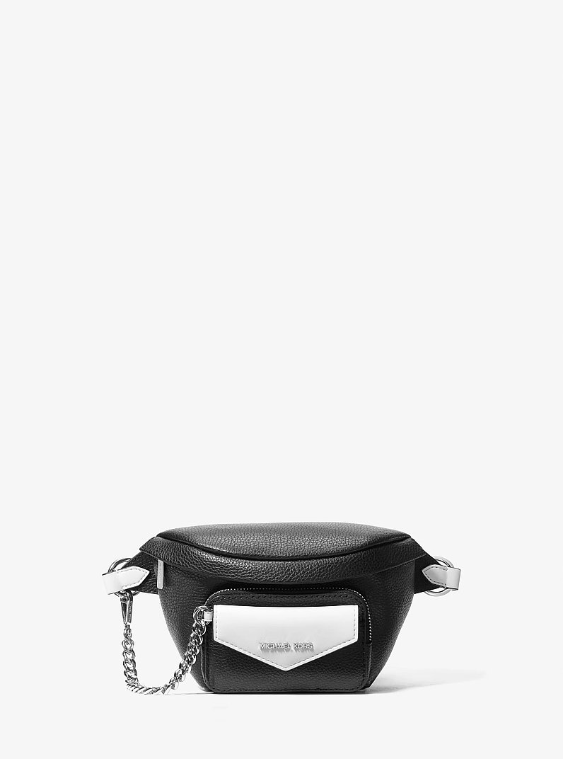 Maisie Large Pebbled Leather 2-in-1 Sling Pack in BLACK COMBO | Michael Kors
