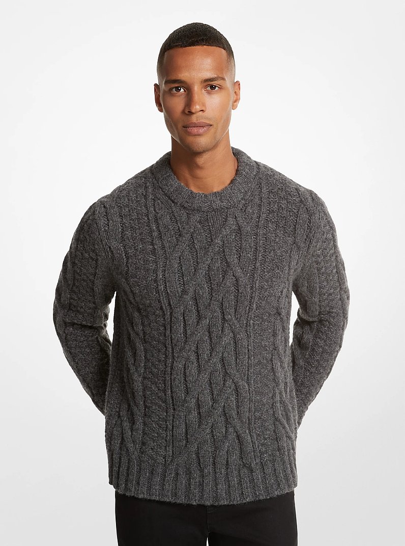 Cable Alpaca Blend Sweater in ASH | Michael Kors