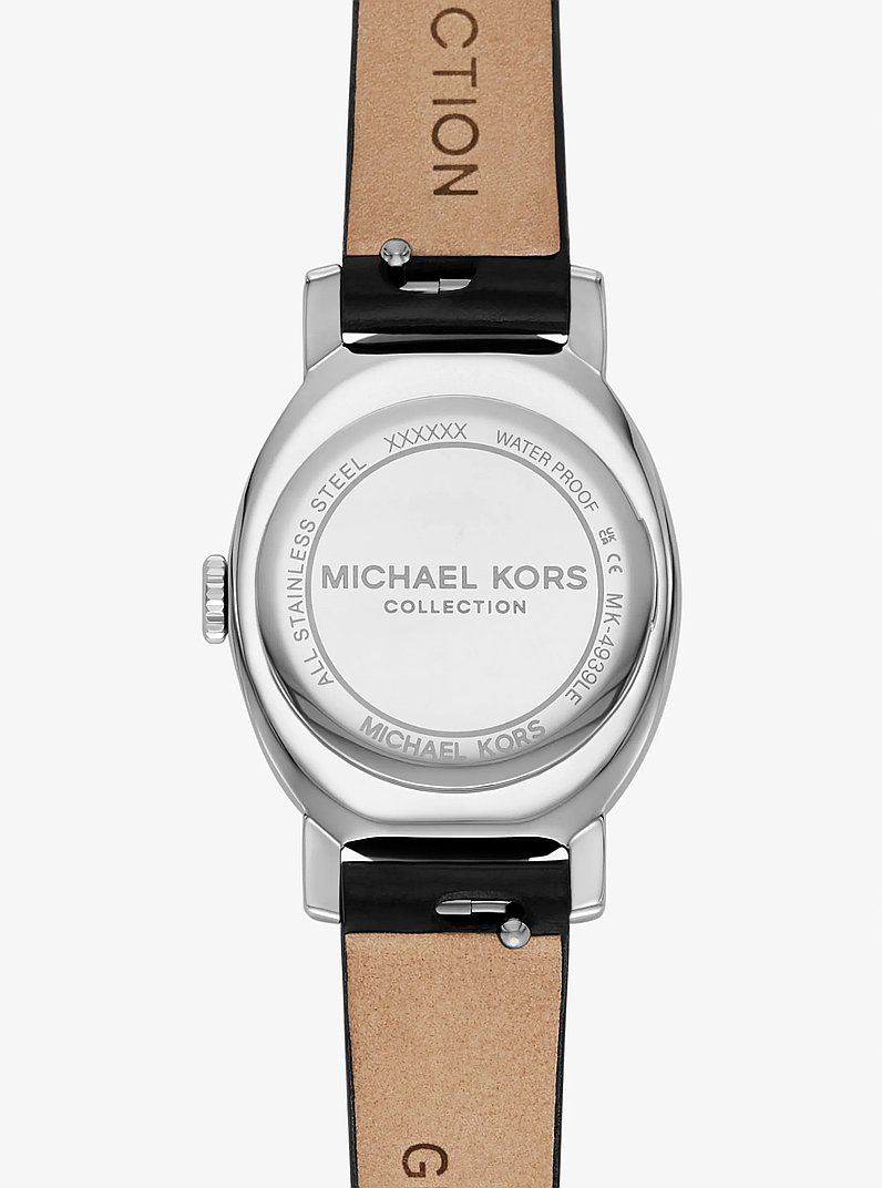 Reloj Maude peque&ntilde;o de edici&oacute;n limitada en tono plateado y piel con relieve de cocodrilo in NEGRO | Michael Kors