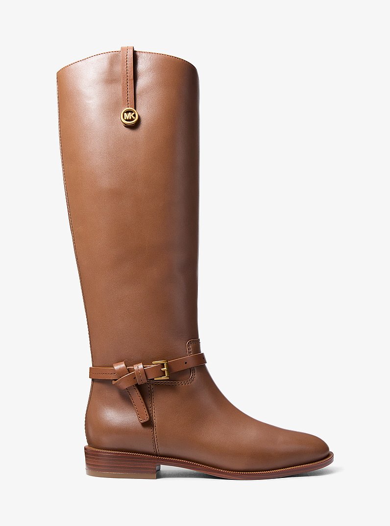 Beverly Leather Riding Boot in LUGGAGE | Michael Kors