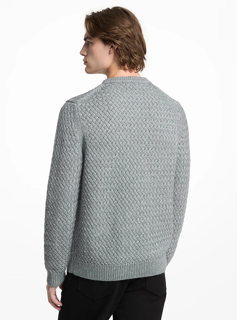 Chandail en m&eacute;lange de coton &agrave; hachures crois&eacute;es in MALACTE GRY | Michael Kors