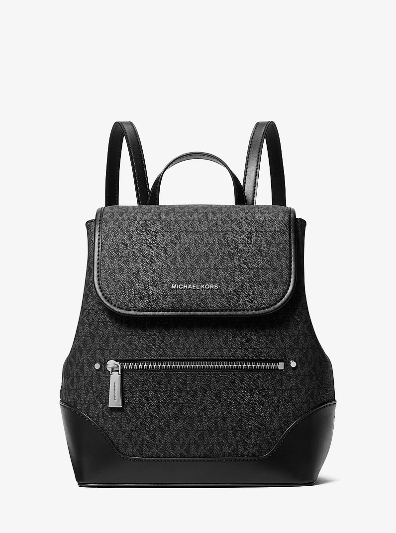 Harrison Medium Logo Backpack in BLACK | Michael Kors