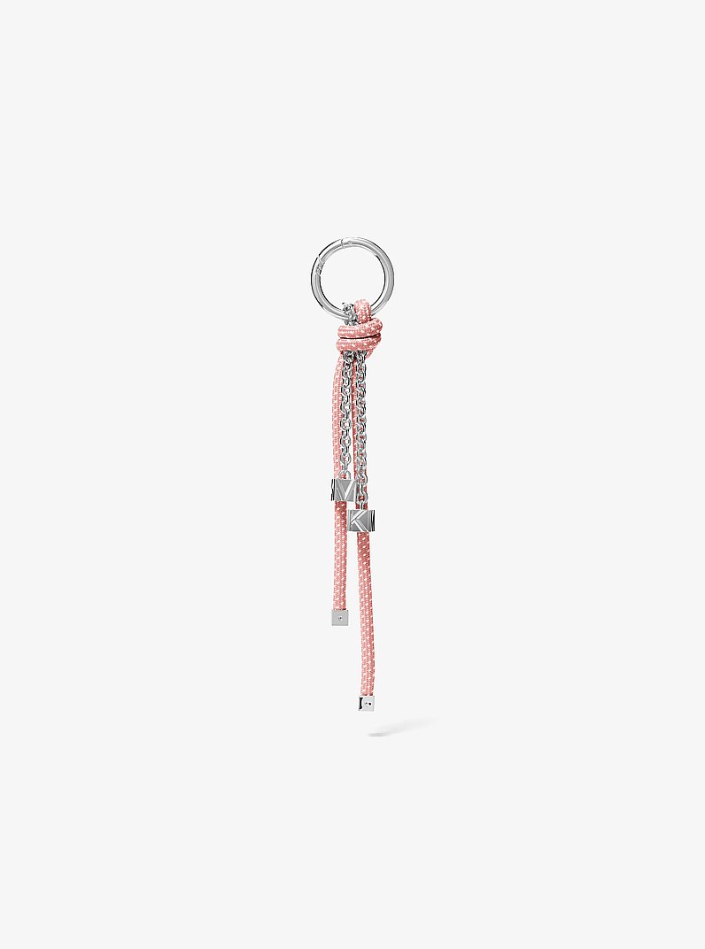 Silver-Tone and Speckled Cord Bag Charm in SMOKEY ROSE | Michael Kors