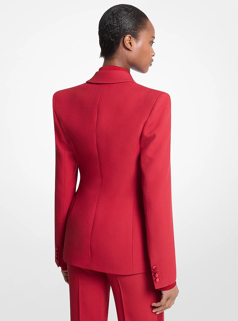 Georgie Double Crepe Sabl&eacute; Blazer in RUBY | Michael Kors