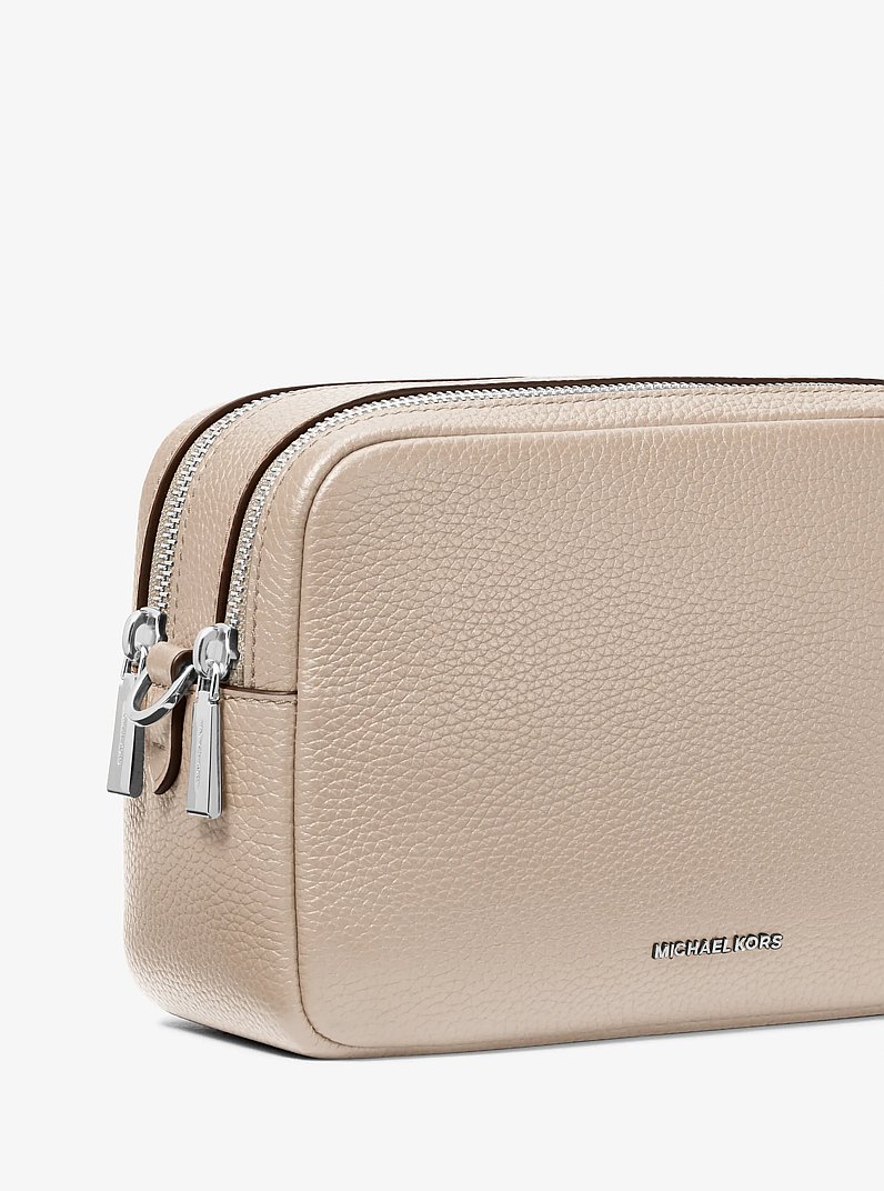 Bryant Medium Pebbled Leather Camera Crossbody Bag in LIGHT SAND | Michael Kors