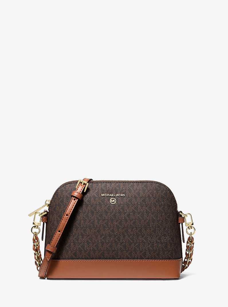 Large Logo Dome Crossbody Bag in BRN/ACORN | Michael Kors