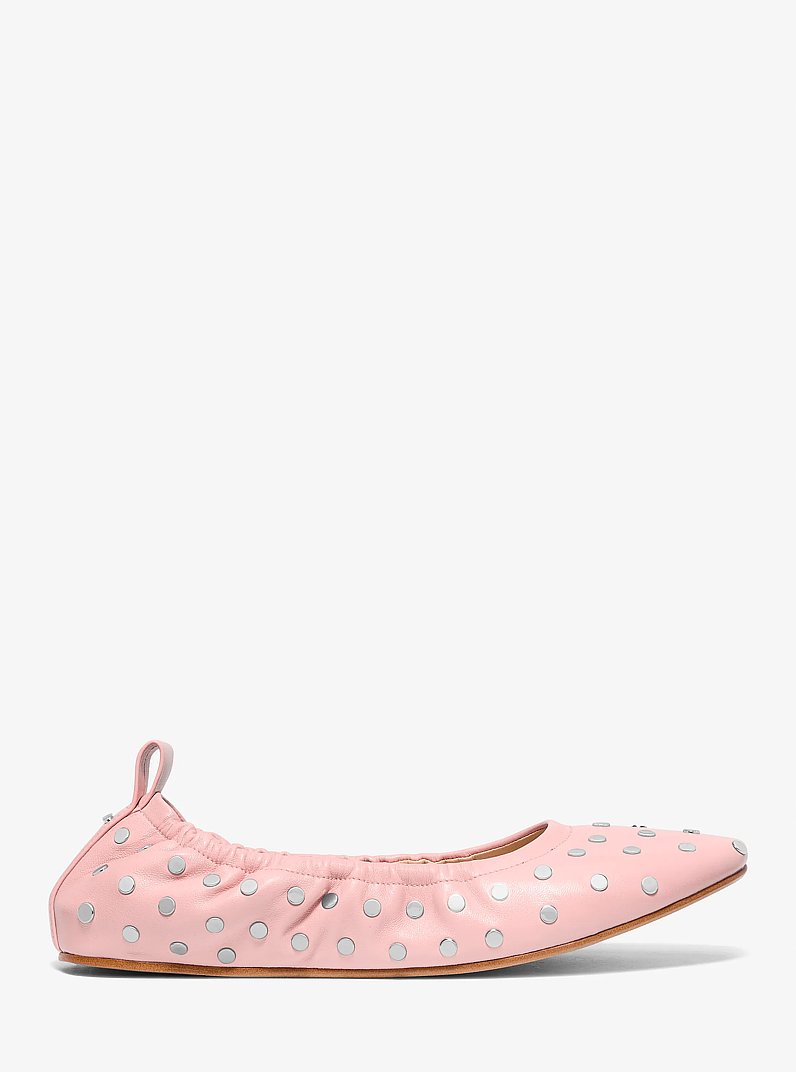 Amy Studded Leather Ballet Flat in SMOKEY ROSE | Michael Kors