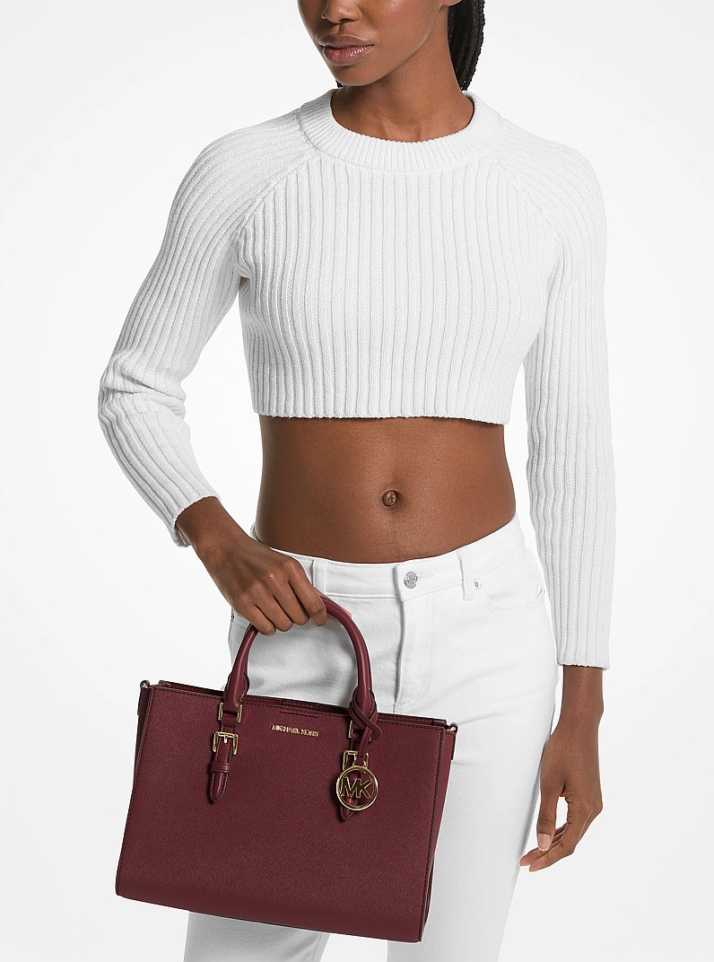 Bolso tote 2 en 1 Charlotte mediano de piel Saffiano