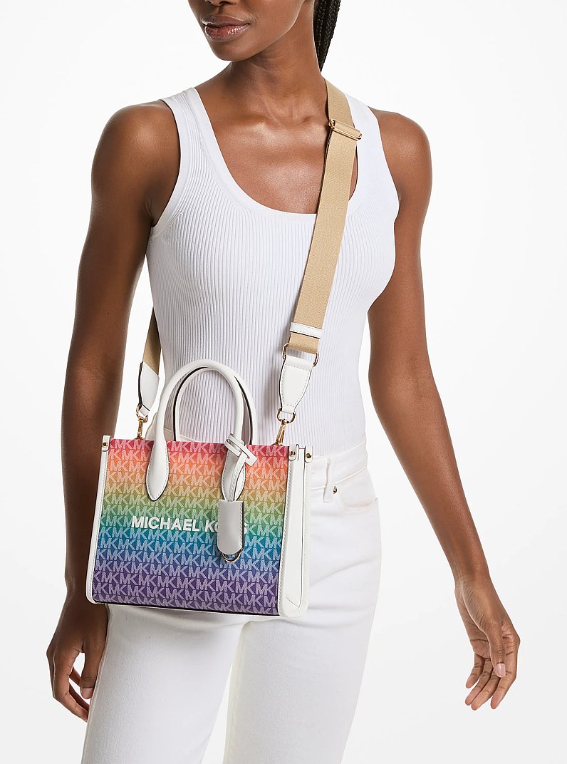 Mirella Small Rainbow Signature Logo Crossbody Bag in RAINBOW | Michael Kors