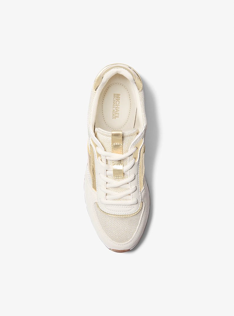 Remy Mixed-Media Trainer in PALE GOLD | Michael Kors