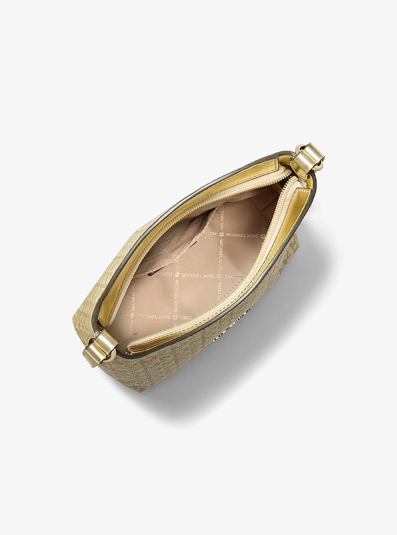 Maya Small Metallic Signature Logo Crossbody Bag in DORADO P&Aacute;LIDO | Michael Kors