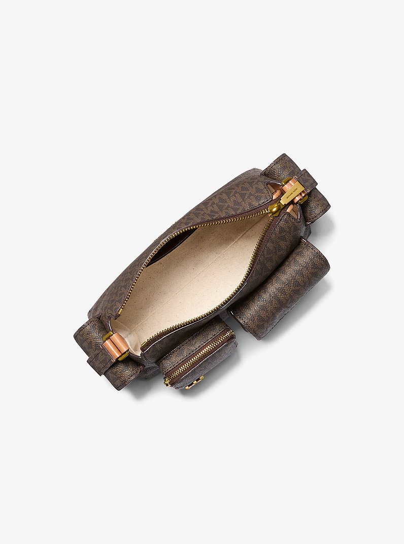 Borsa a spalla Dakota piccola con stampa logo in BRONZO/GHIANDA | Michael Kors