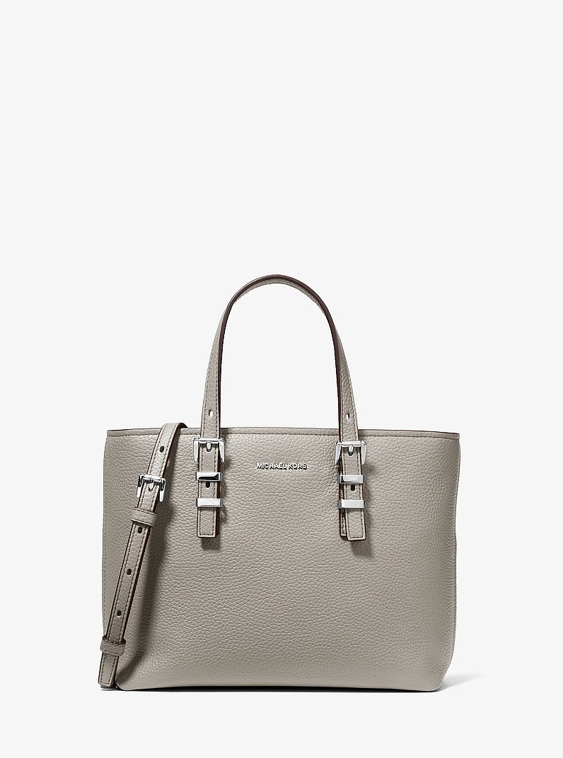 Quinn Small Pebbled Leather Crossbody Bag in HEATHER GREY | Michael Kors