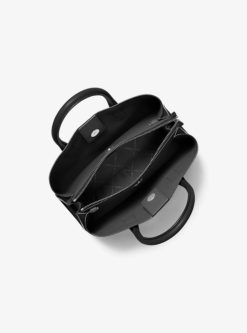 Ruthie Small Saffiano Leather Satchel in BLACK | Michael Kors