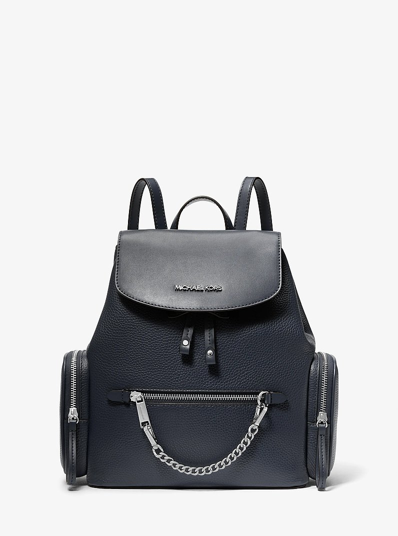 Jet Set Medium Pebbled Leather Backpack in NAVY - Sale | Michael