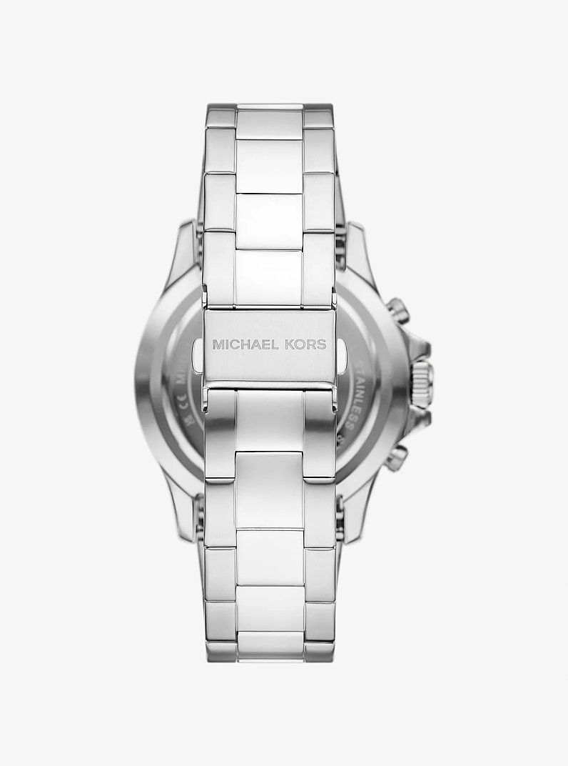 Oversized Everest Silver-Tone Watch in JUNGLE GREEN | Michael Kors