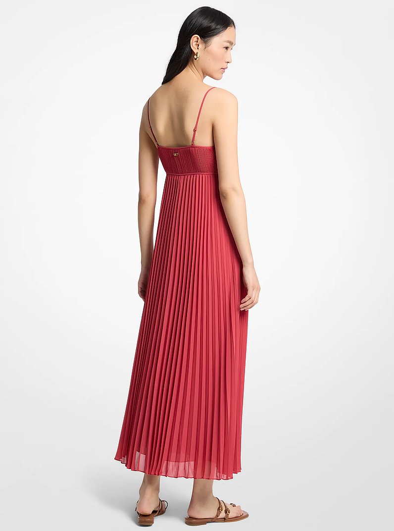 Maxi abito a pieghe in georgette in [3898] | Michael Kors