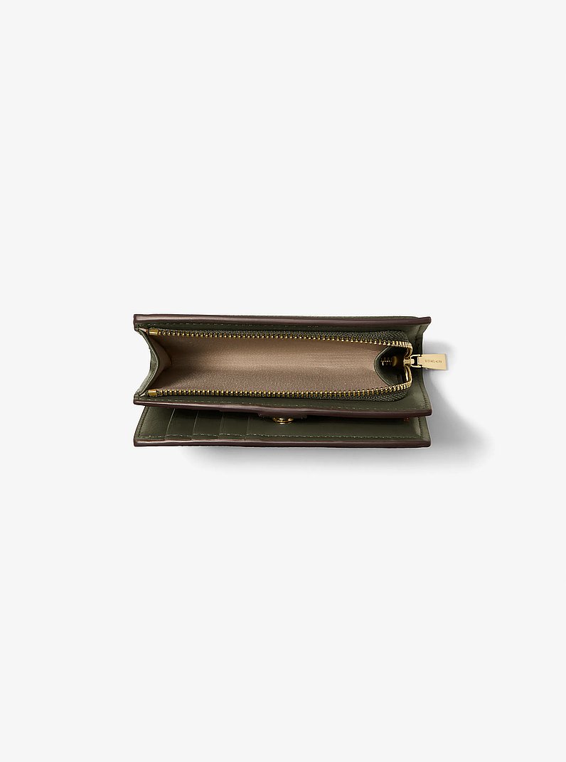 Bryant Medium Pebbled Leather Wallet in IVY | Michael Kors