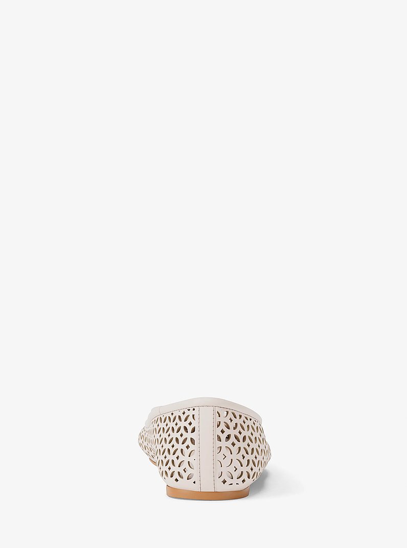 Savannah Perforated Ballet Flat in LT CREAM | Michael Kors