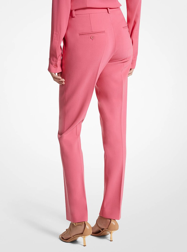 Samantha Stretch Pebble Crepe Pants in AZALEA | Michael Kors