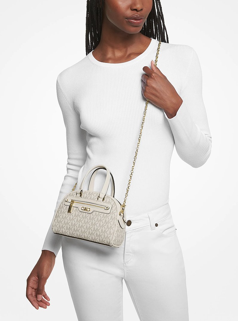 Williamsburg Extra-Small Logo Crossbody Bag in VAN/CREAM | Michael Kors
