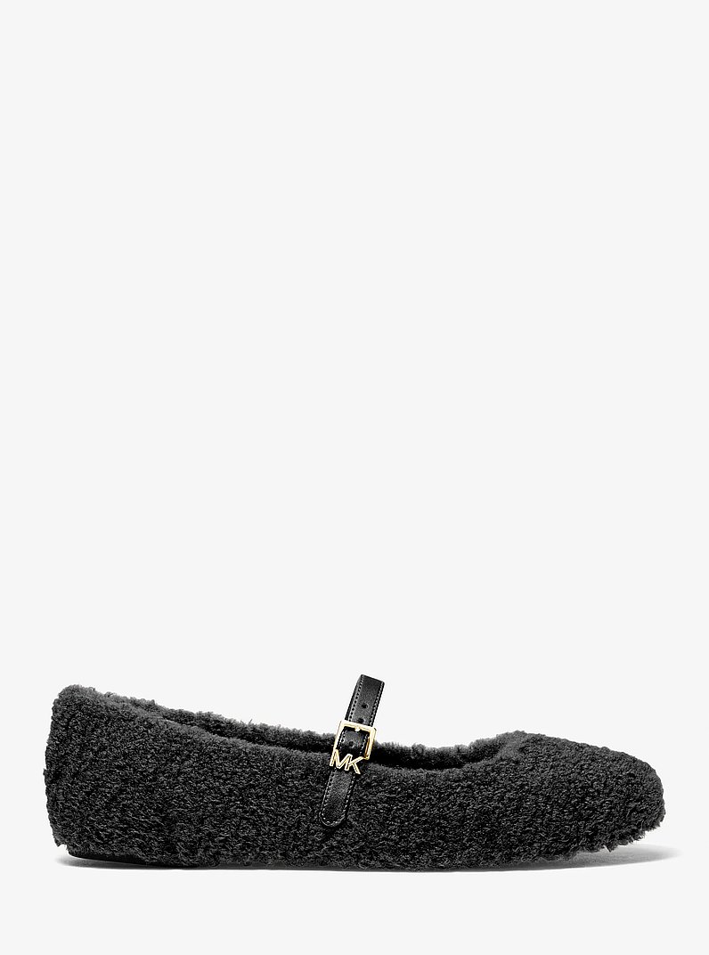 Chausson de ballet Mara en fausse toison d&rsquo;agneau in NOIR | Michael Kors