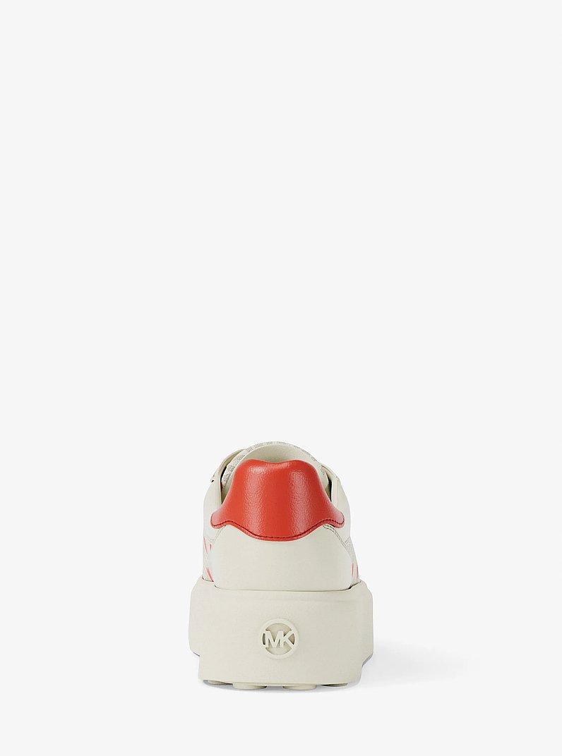 Romey Printed Signature Logo Platform Sneaker in VANILLA COMBO | Michael Kors