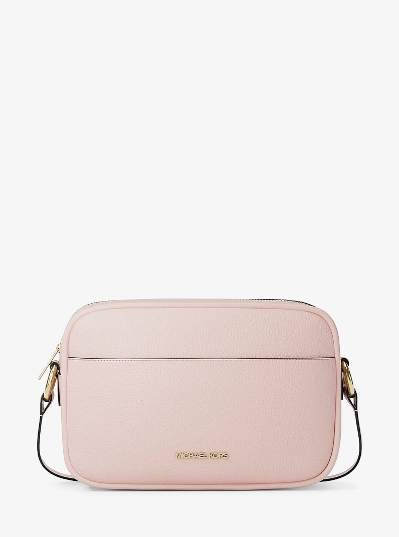 Jet Set Large Pebbled Leather Camera Crossbody Bag in POWDER BLUSH | Michael Kors
