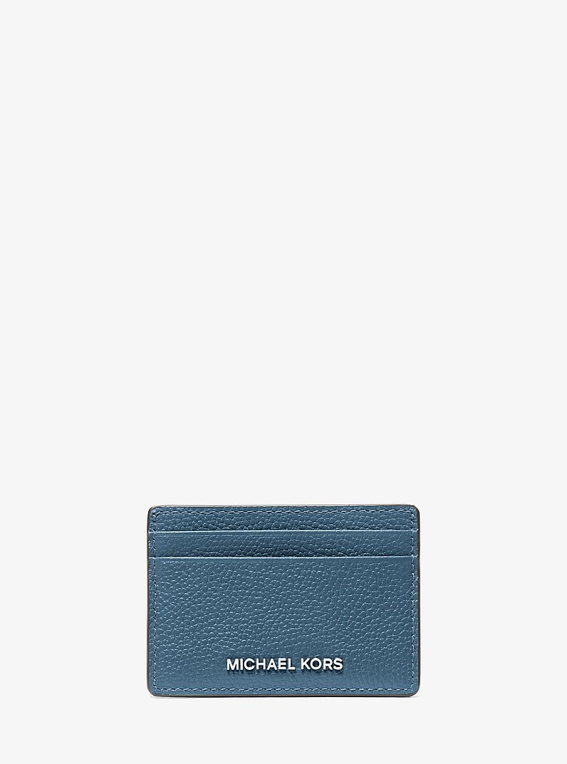 Pebbled Leather Card Case in DK CHAMBRAY | Michael Kors