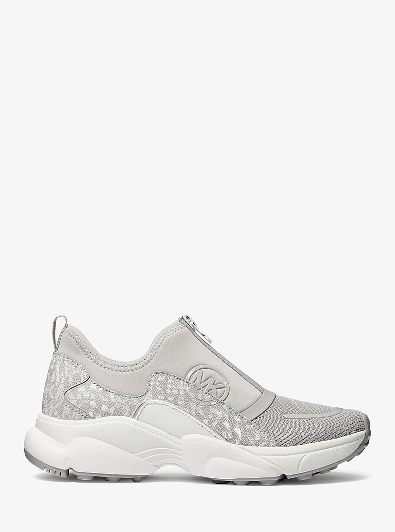 Sami Scuba and Signature Logo Zip-Up Trainer in QUARRY GREY MULTI | Michael Kors