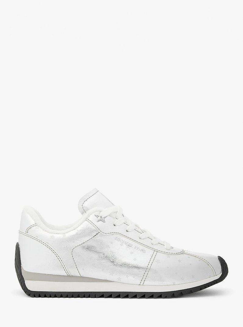 Rhodes Metallic Trainer in SILVER | Michael Kors