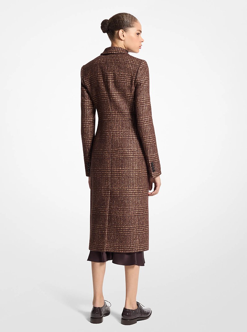 Mantel aus Tweed mit Glencheck-Karomuster in [3810] | Michael Kors