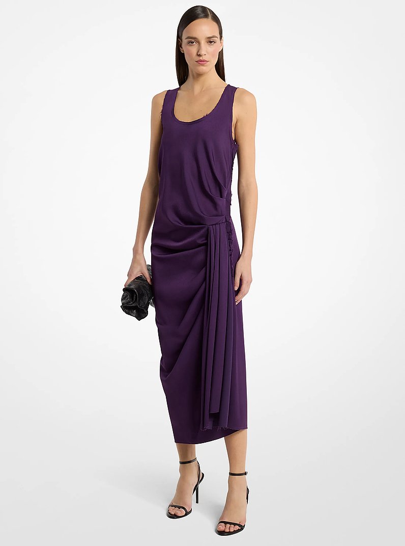 Draped Satin Tank Dress in AMETHYST | Michael Kors