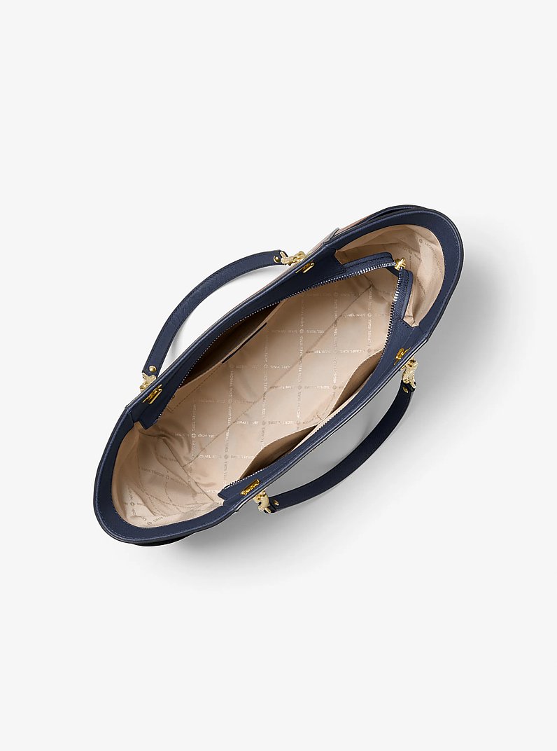 Jet Set Large Saffiano Leather Shoulder Bag in NAVY | Michael Kors