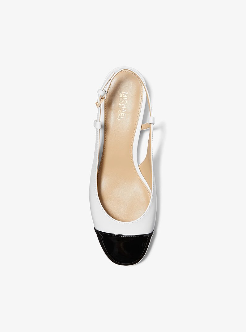Perla Leather Slingback Flat in OPTIC WHITE | Michael Kors