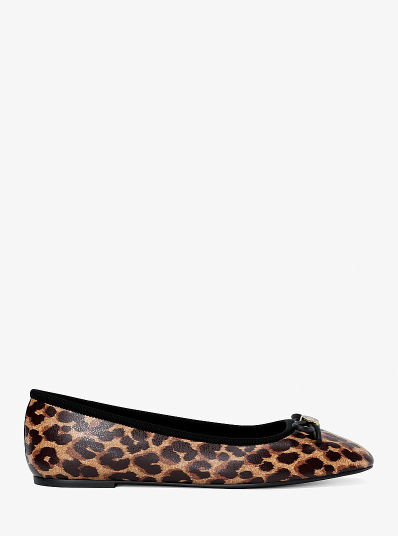 Savannah Leopard Print Ballet Flat in DK CAMEL MLT | Michael Kors