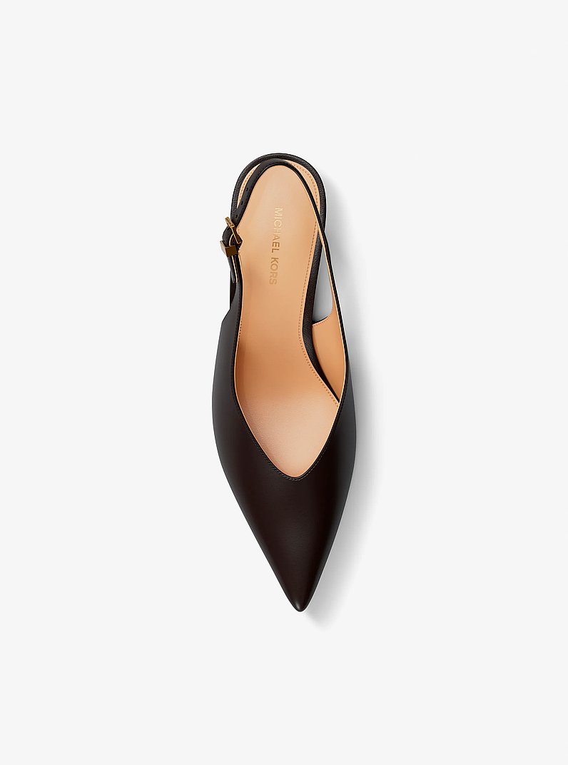 D&eacute;collet&eacute; Tonya slingback in pelle in CIOCCOLATO | Michael Kors