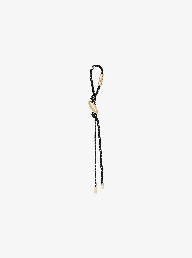 Initial Gold-Tone and Speckled Cord Bag Charm in 18K GOLD | Michael Kors