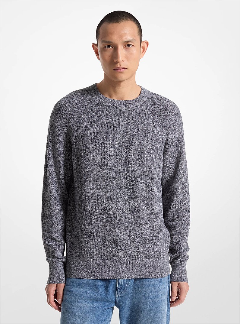 Cotton Crewneck Sweater in CHARCOAL | Michael Kors